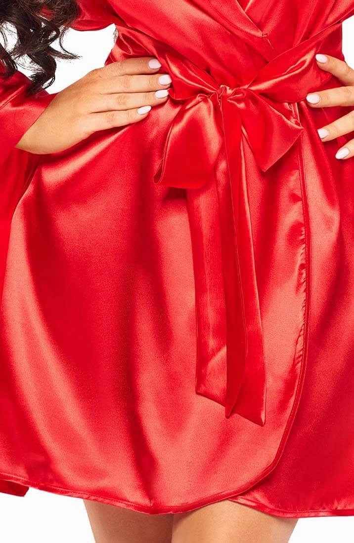 Red satin robe - Kandi
