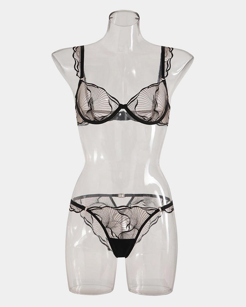 Ruffle Shoulder Strap Bra