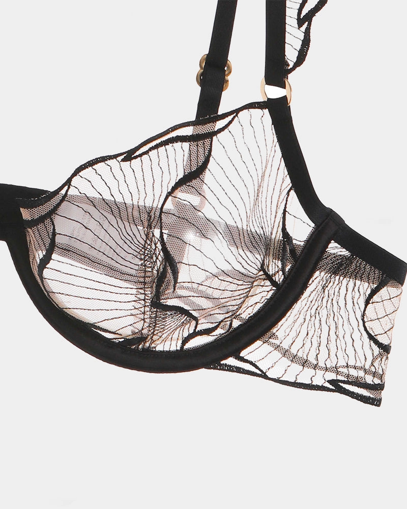 Ruffle Shoulder Strap Bra