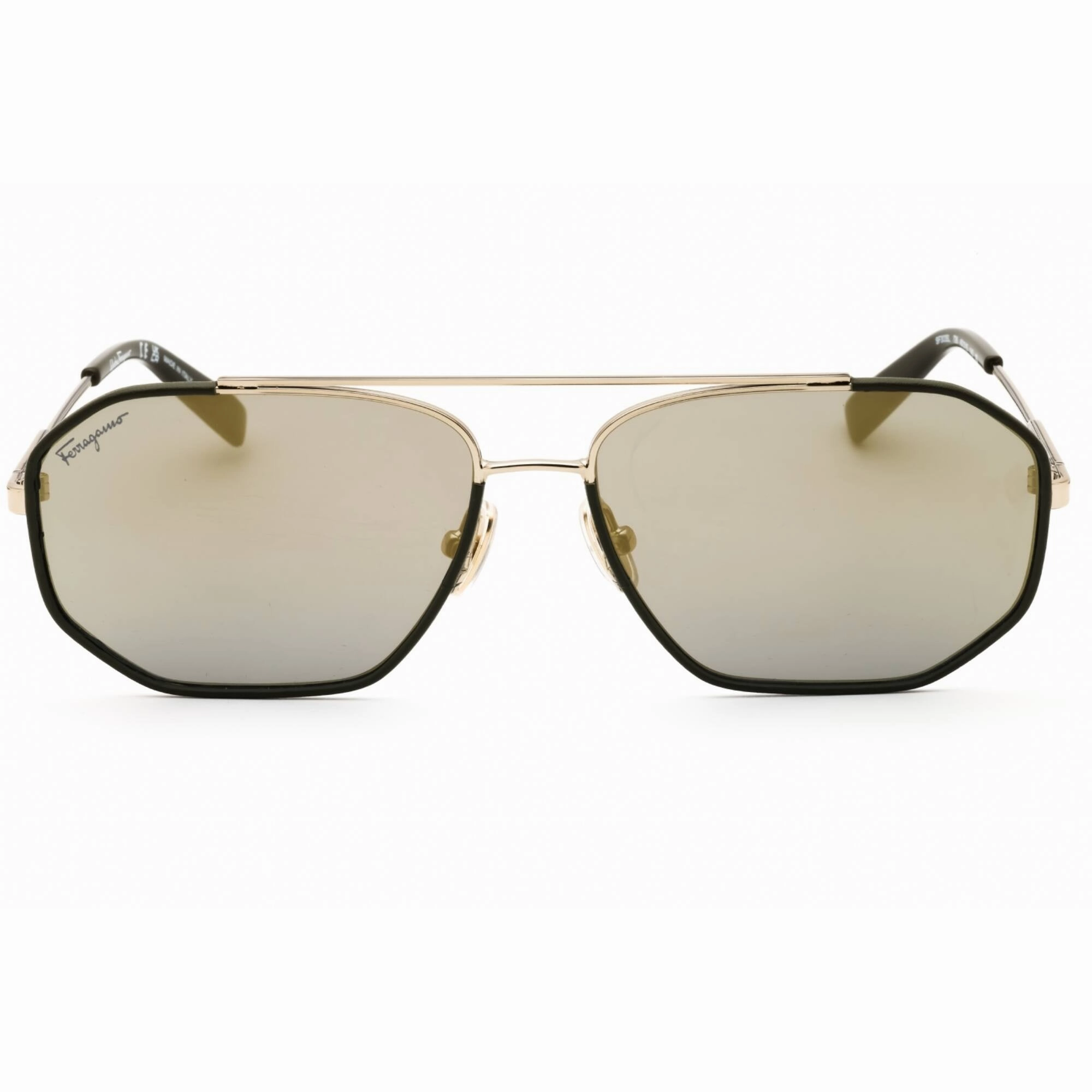 Salvatore Ferragamo Men's Sunglasses - Gold/Dark Green Full Rim Frame | SF303SL 726
