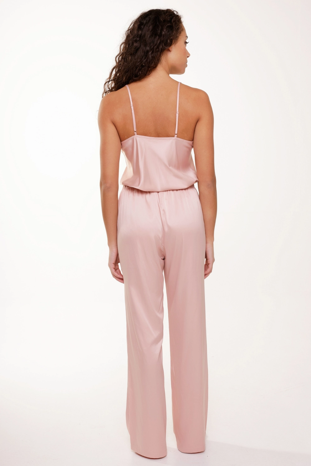 Satin Cami Top & Pants Pyjama Set Rose Smoke