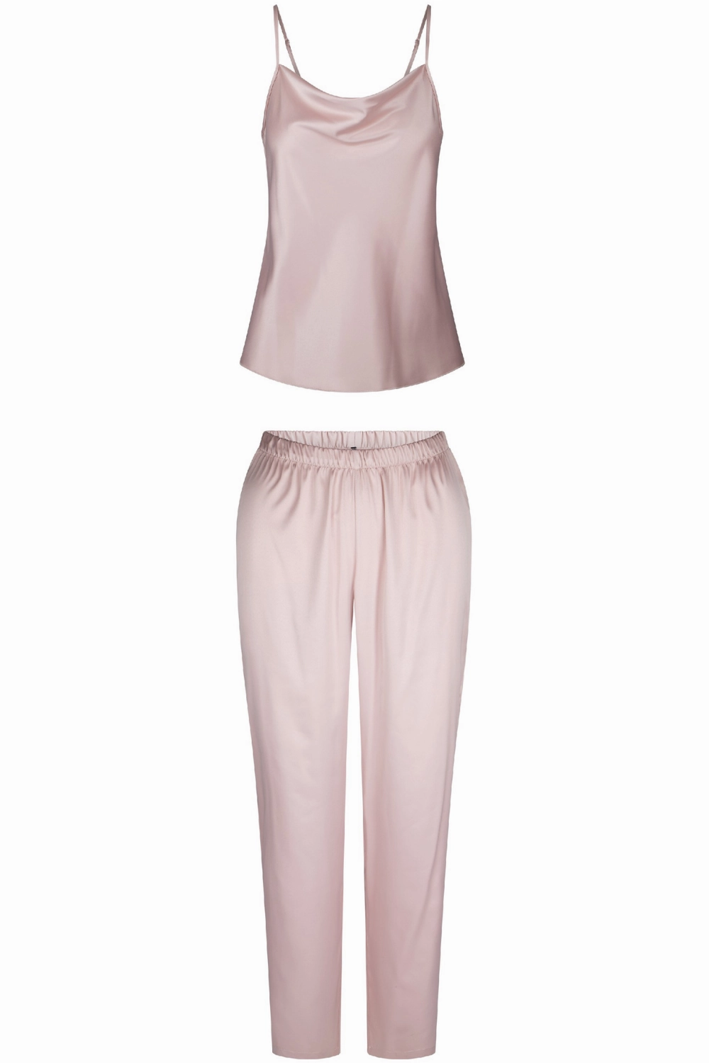 Satin Cami Top & Pants Pyjama Set Rose Smoke