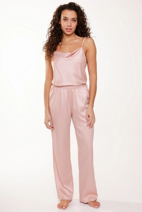 Satin Cami Top & Pants Pyjama Set Rose Smoke