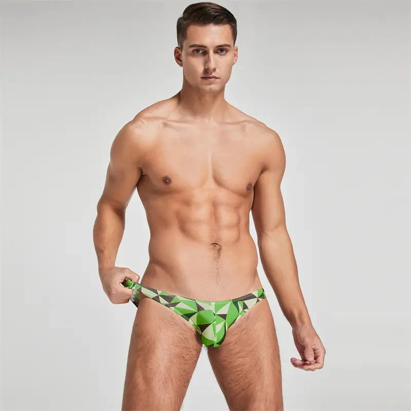 Seobean Men's Bikini Briefs - Sexy Low-Rise Color Block Underwear for Men 220101