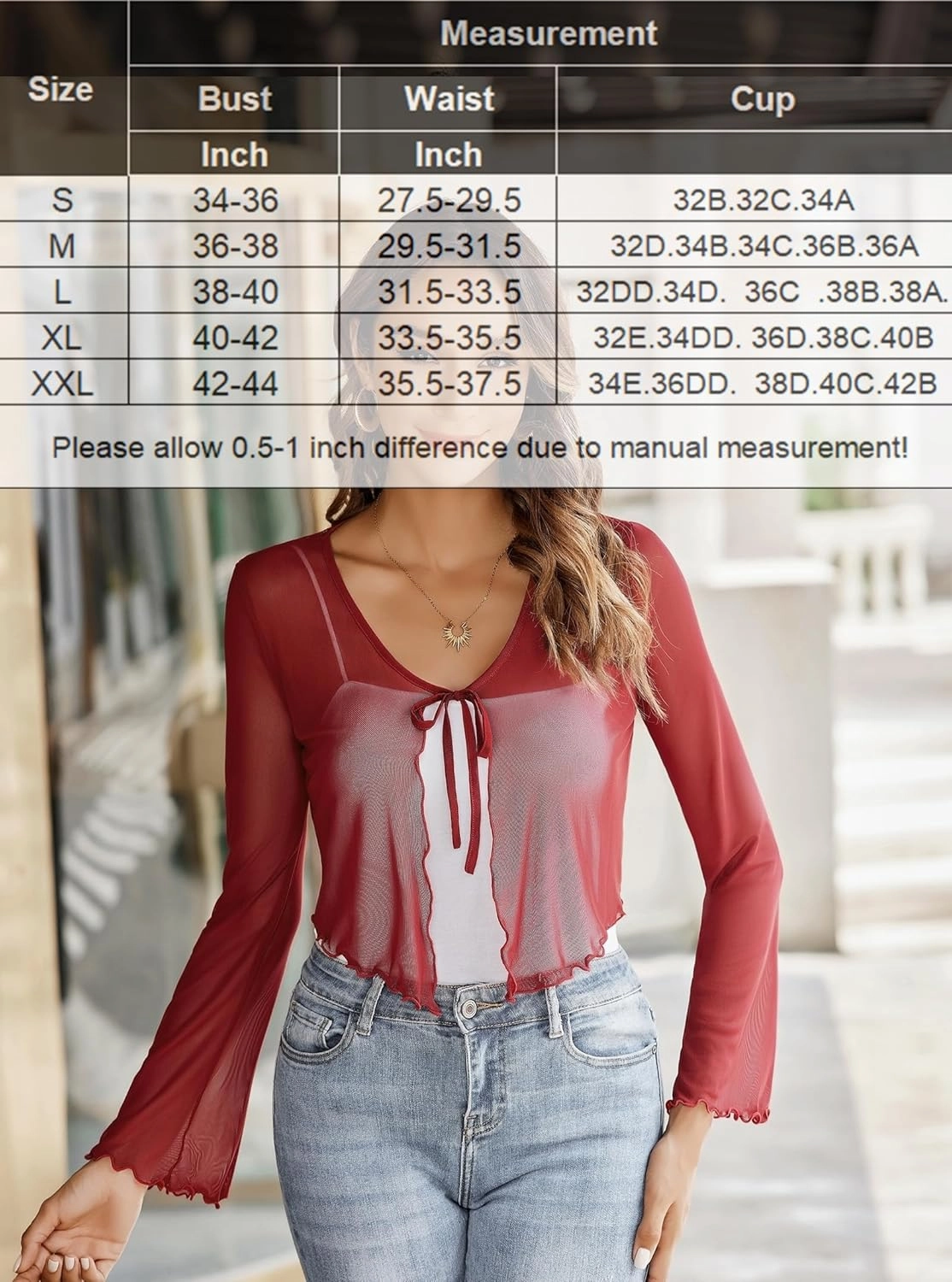 Sheer Shrug Tie Front Mesh Shawl Top