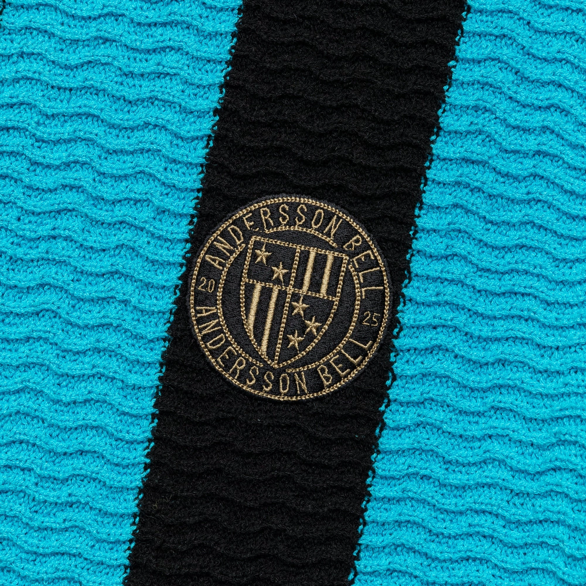 Stripe Soccer Polo Sweater - Black/Blue