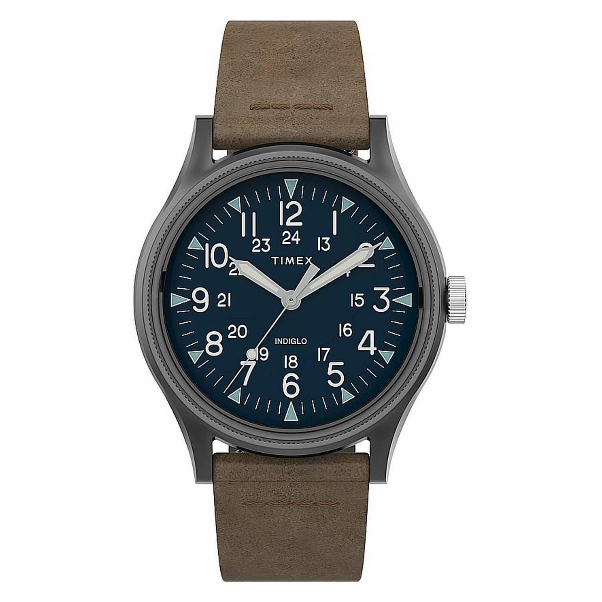 Timex Men's Watch - MK1 Blue Dial Leather Strap Quartz | TW2T68200