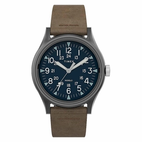 Timex Men's Watch - MK1 Blue Dial Leather Strap Quartz | TW2T68200
