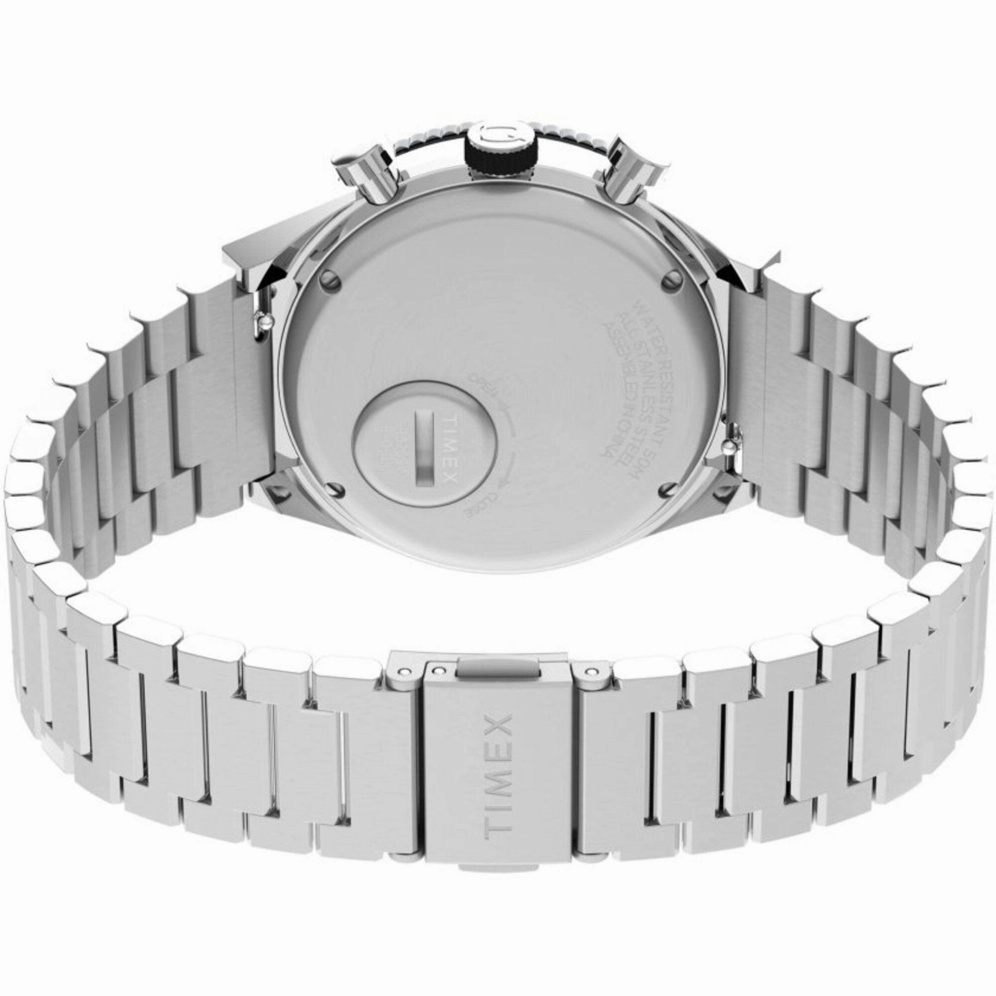 Timex Men's Watch - Q Chronograph White Dial Stainless Steel Bracelet | TW2V69900