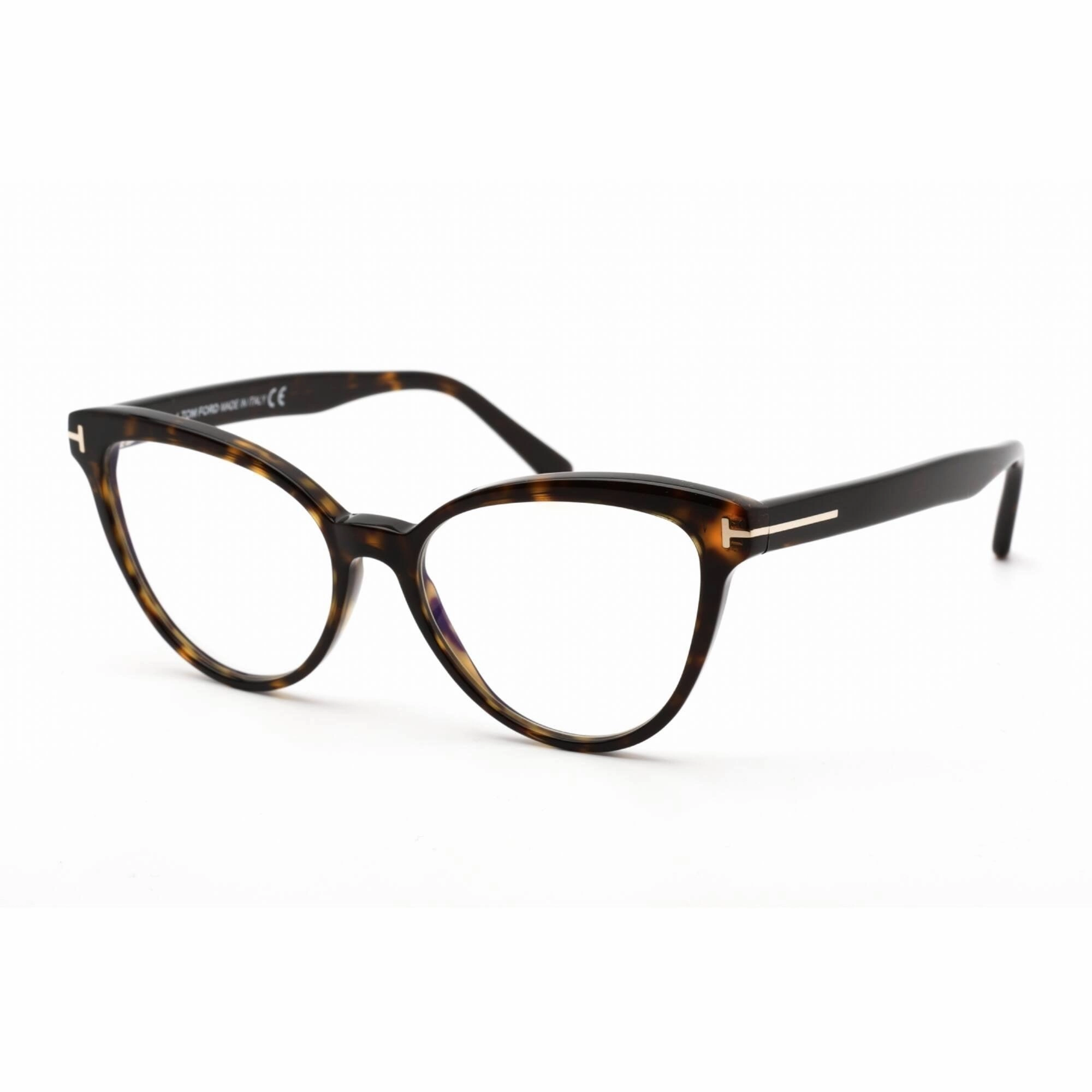 Tom Ford Men's Eyeglasses - Full Rim Cat Eye Dark Havana Plastic Frame | FT5639-B 052