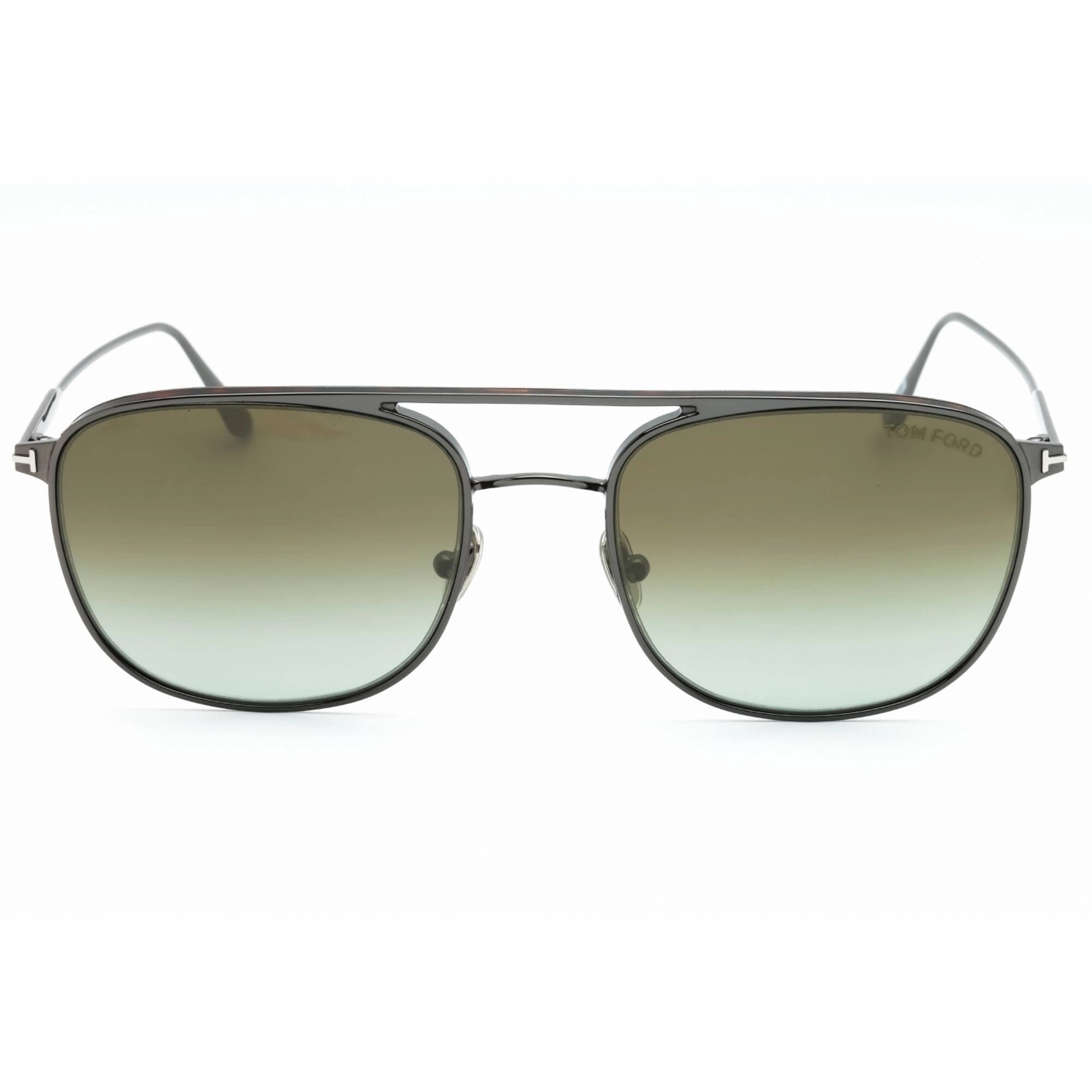 Tom Ford Men's Sunglasses - Shiny Dark Ruthenium Metal Aviator Full Rim | FT0827 12Q