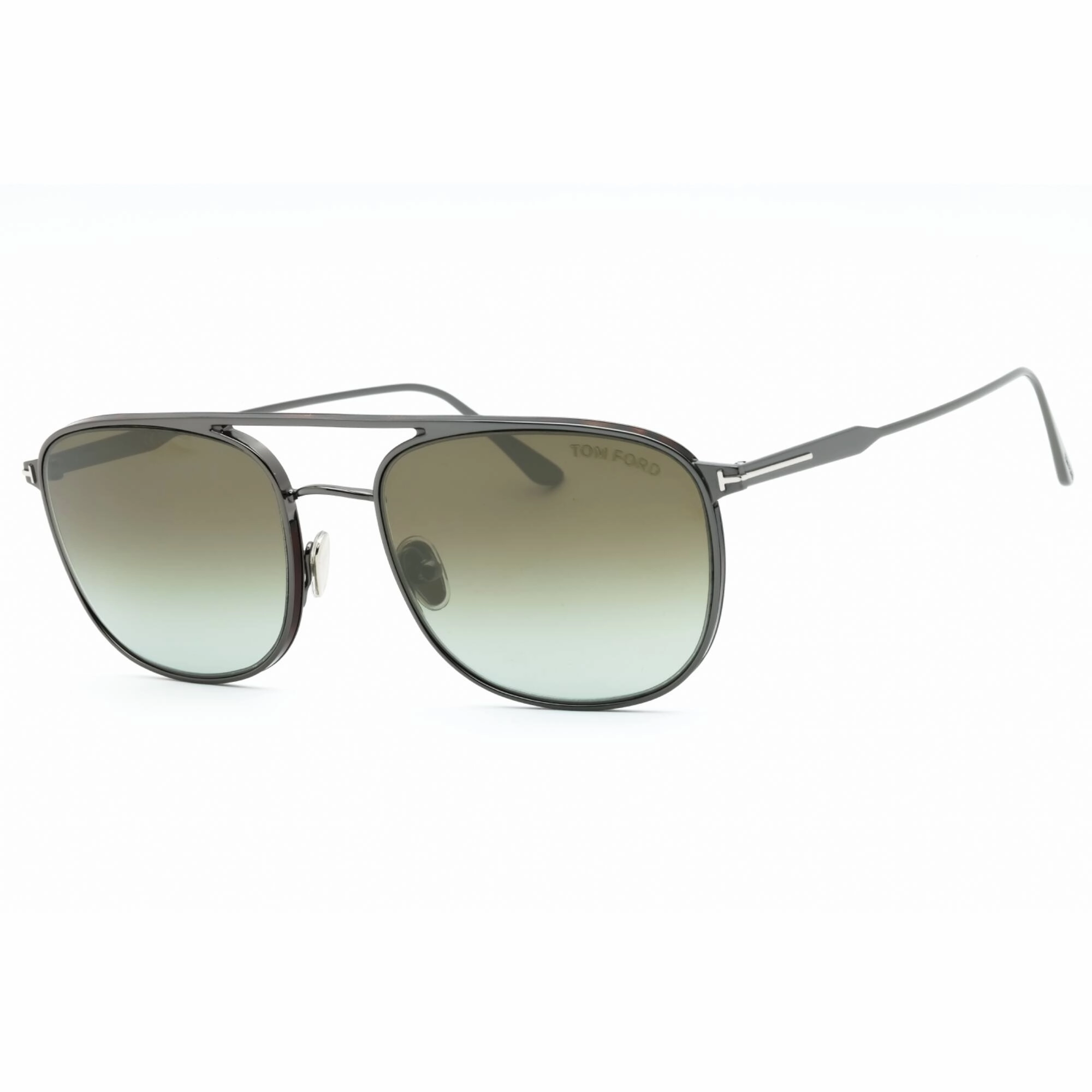 Tom Ford Men's Sunglasses - Shiny Dark Ruthenium Metal Aviator Full Rim | FT0827 12Q