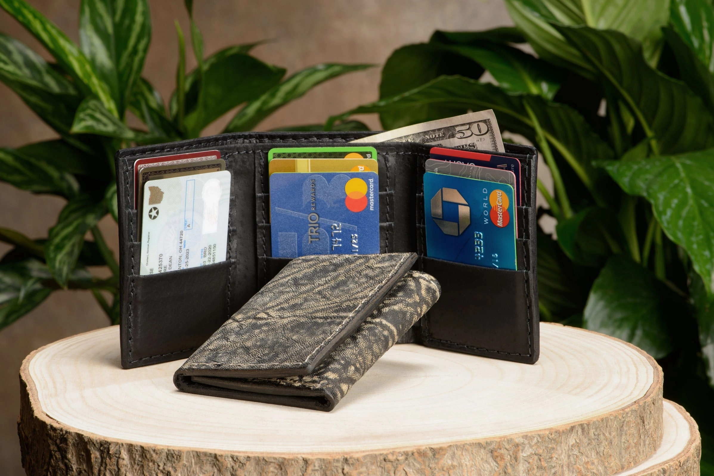 Tree Bark Elephant Trifold Wallet