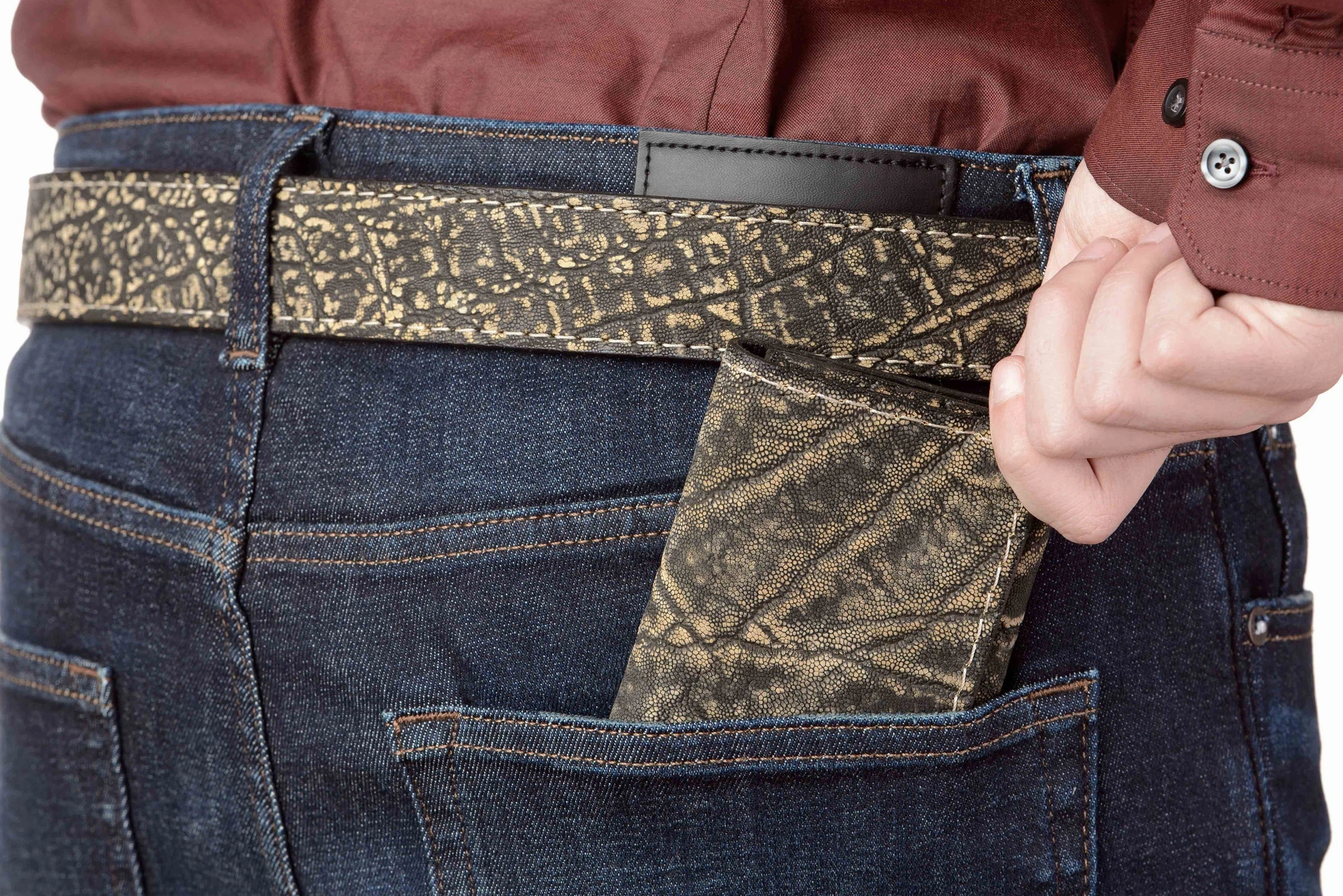 Tree Bark Elephant Trifold Wallet