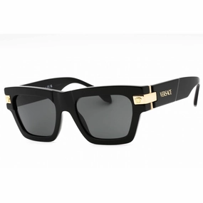 Versace Men's Sunglasses - Black/Gold Plastic Square Full Rim Frame | 0VE4464 GB1/87