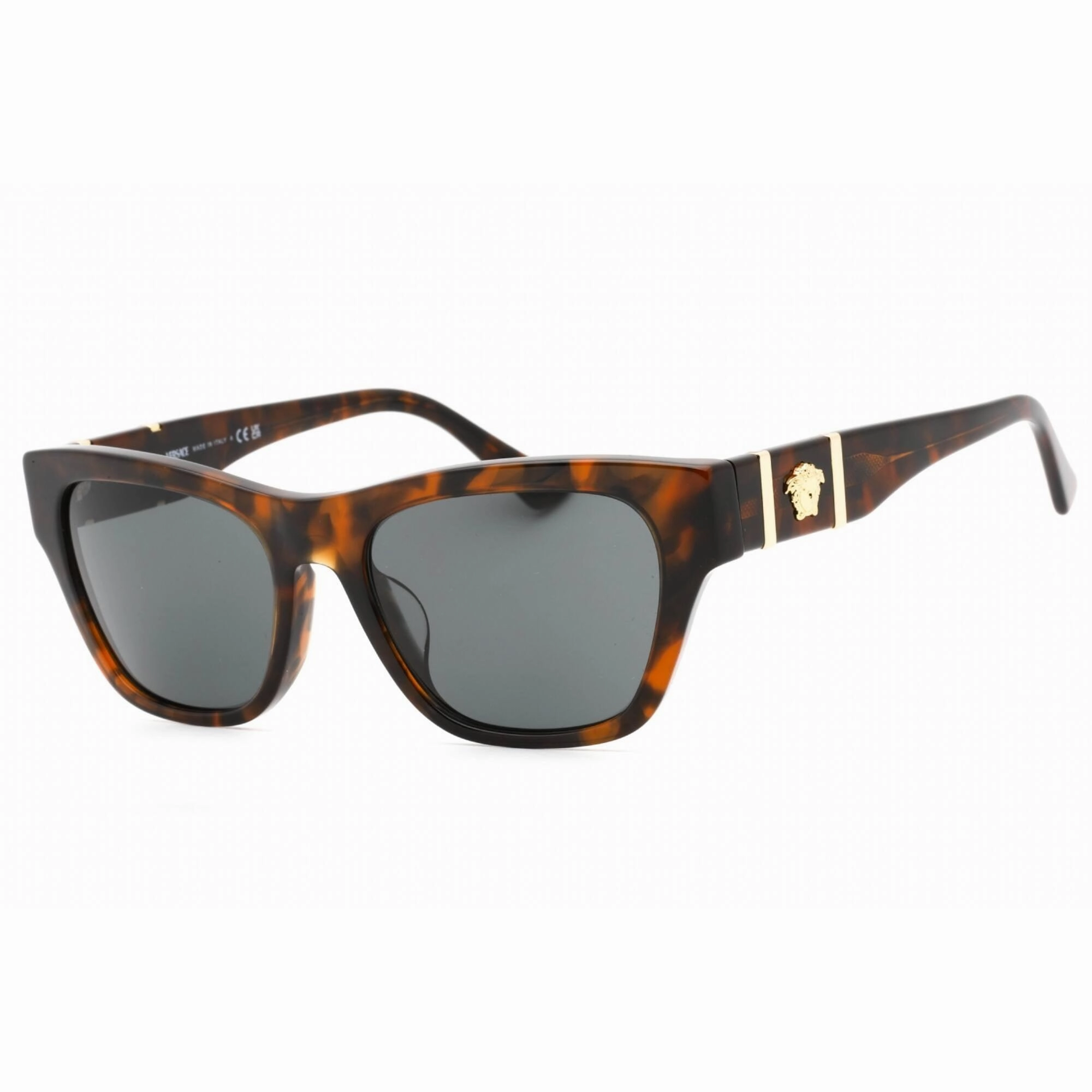 Versace Men's Sunglasses - Havana Plastic Frame Dark Grey Lens | 0VE4457F 542987