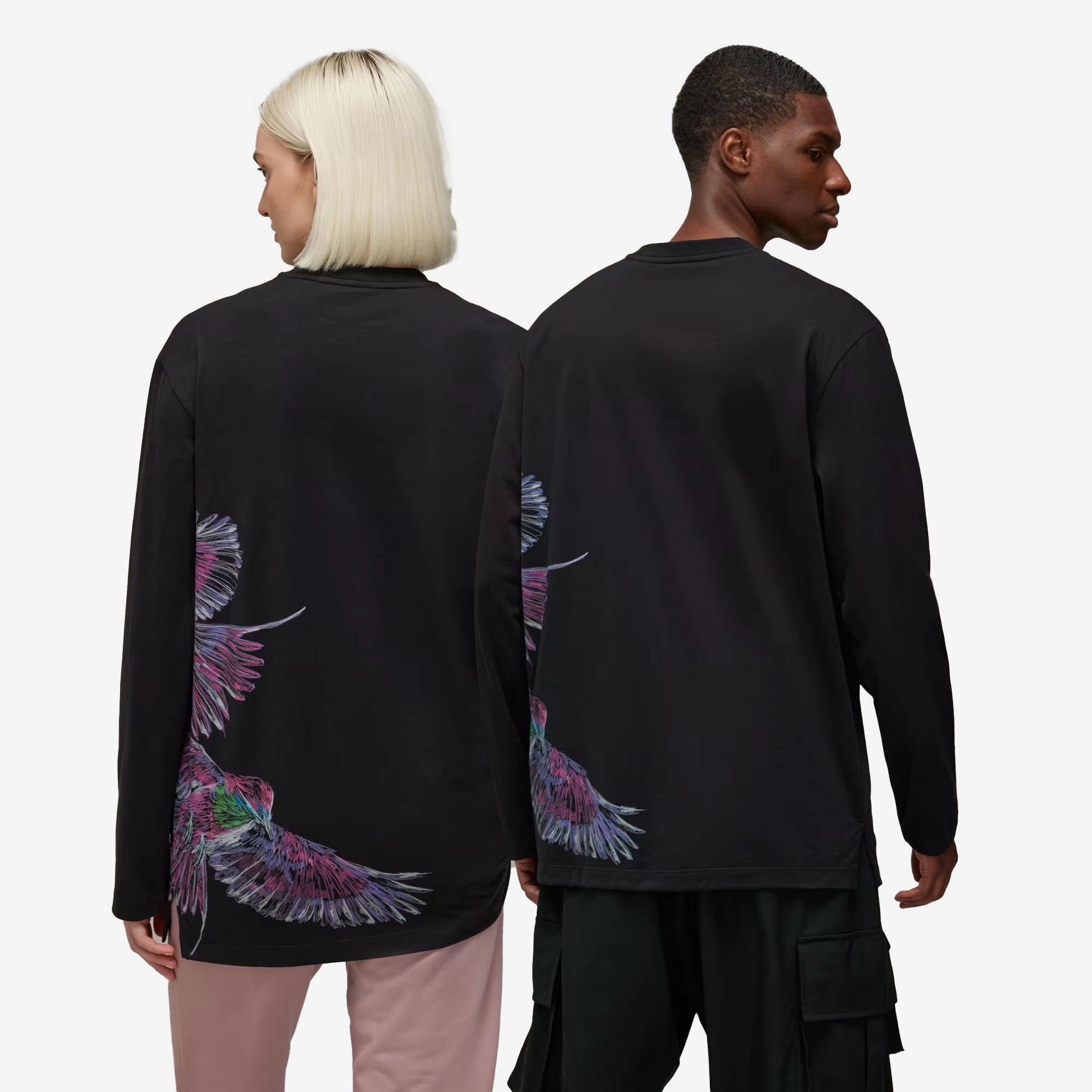 Y-3 | GRAPHIC LONG SLEEVE LONG-SLEEVE TOP { BLACK