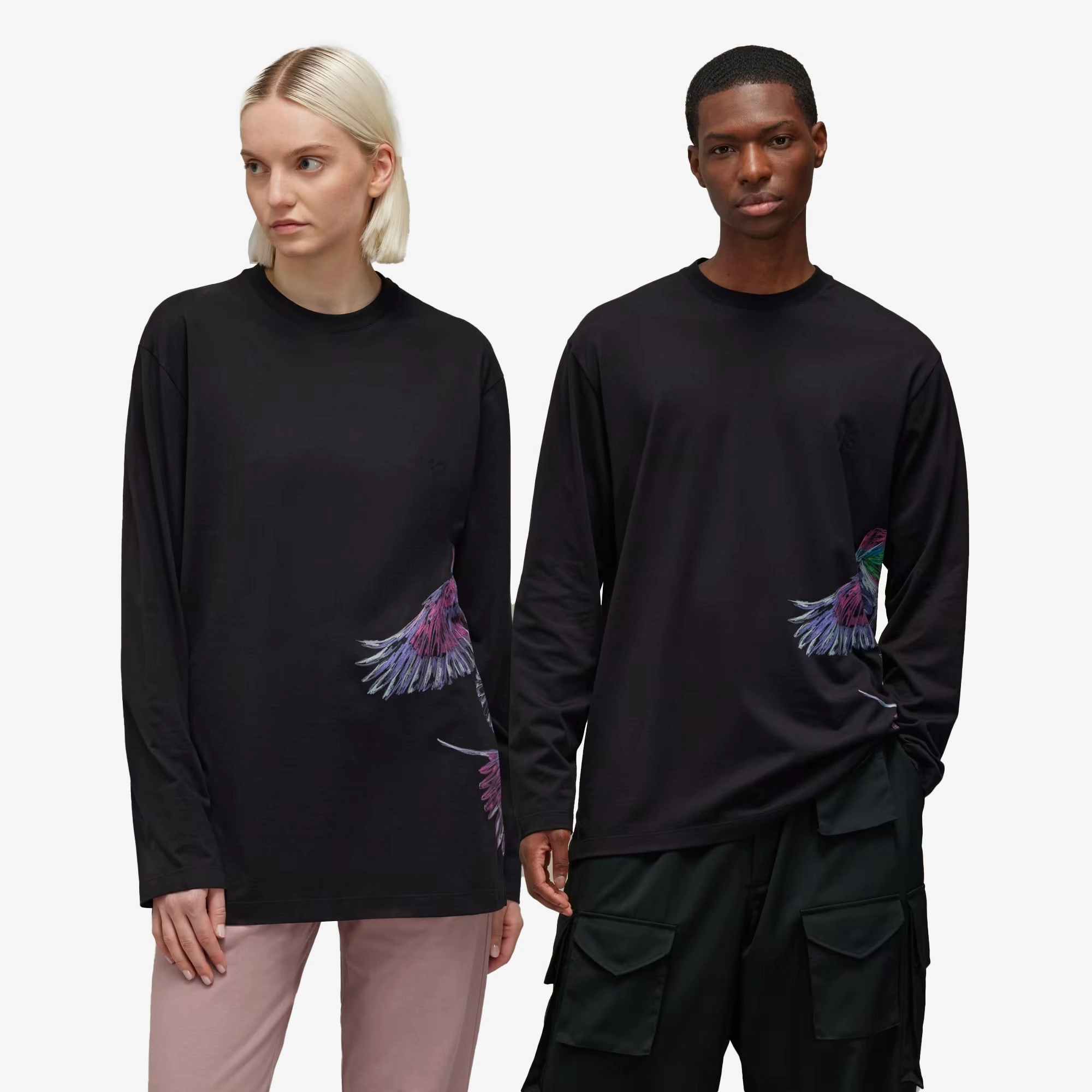 Y-3 | GRAPHIC LONG SLEEVE LONG-SLEEVE TOP { BLACK