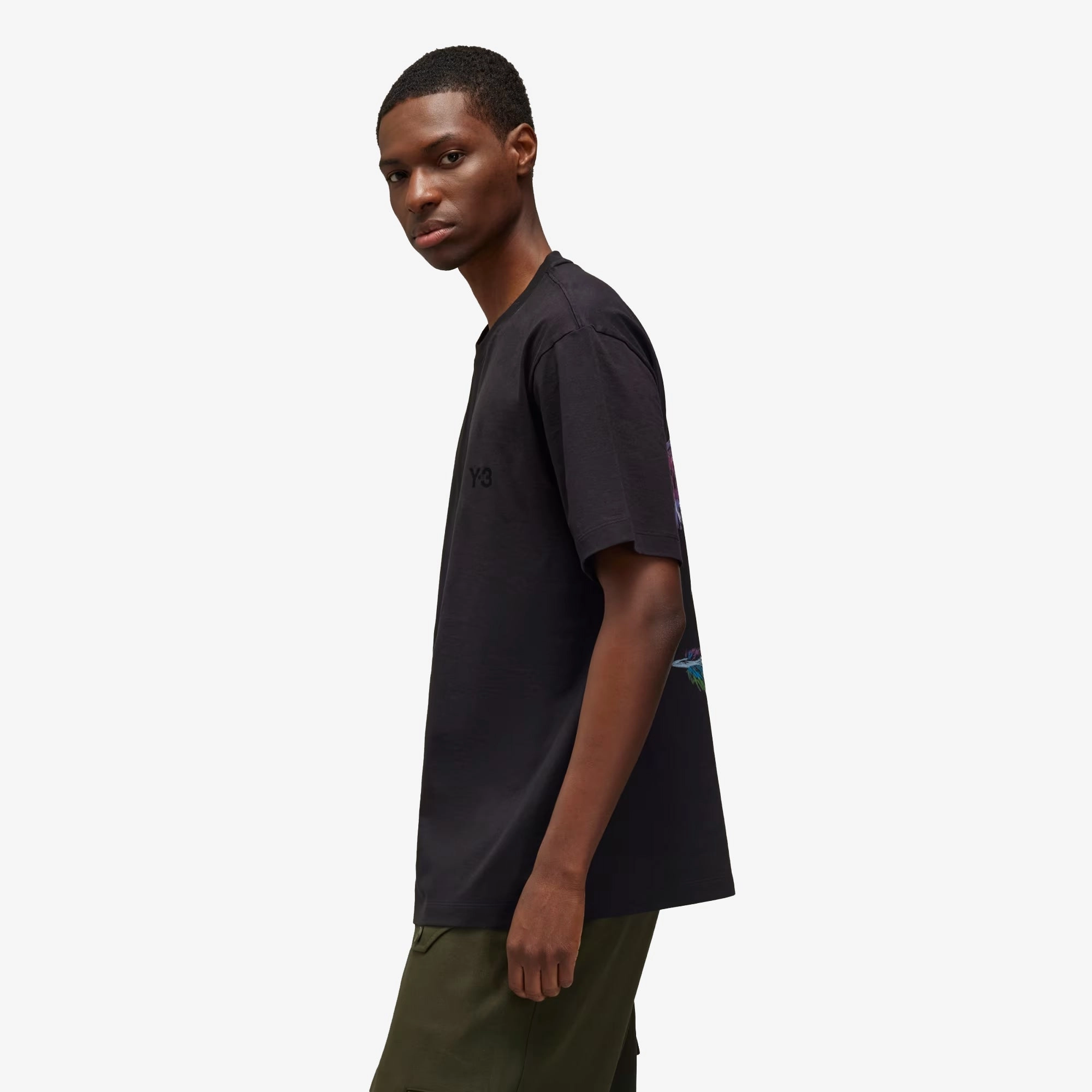 Y-3 | GRAPHIC SHORT SLEEVE TEE { BLACK