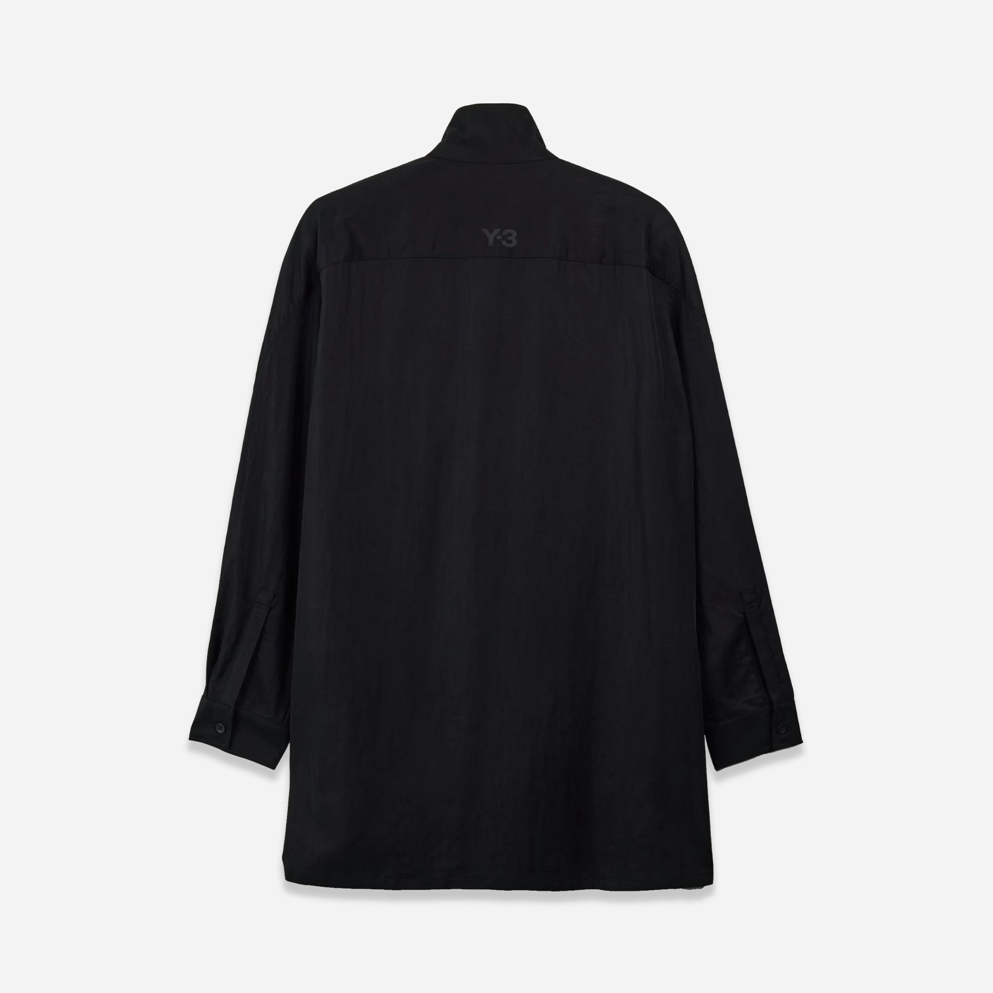 Y-3 | WASHED TWILL OVERSHIRT { BLACK