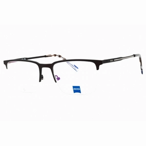 Zeiss Men's Eyeglasses - Satin Dark Brown Metal Half Rim Square Frame | ZS23125 201