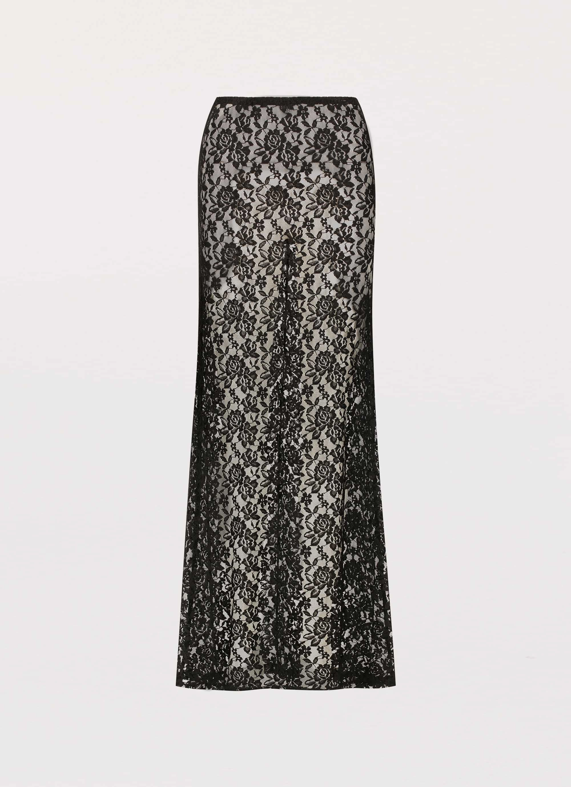 Zephyra Lace Maxi Skirt - Black